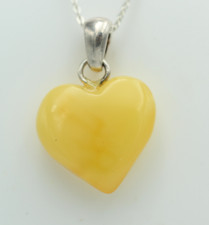 Ciondolo Cuore In Ambra 925