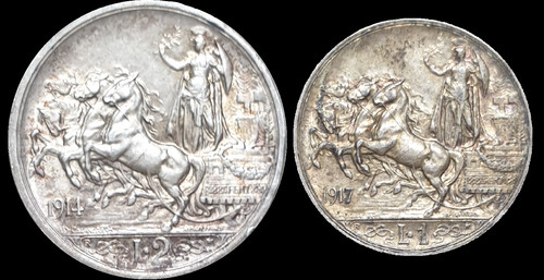 Italia unc 1914 - 2x, 1917