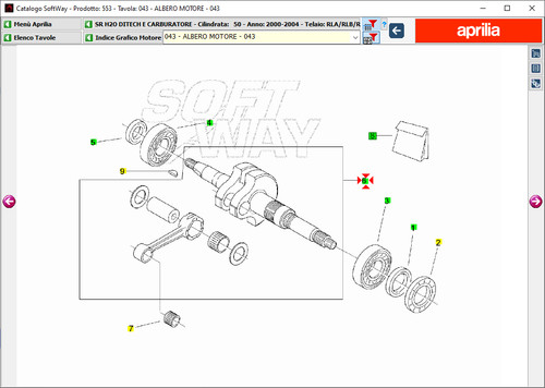 Biella motore aprilia sr50 - biella,
