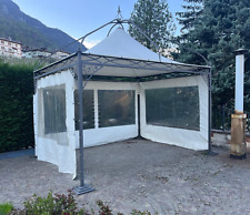 Gazebo in ferro battuto 4 x 3,5 m richiudibile con tende su 3 lati