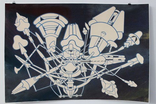 Macchina inutile lithograph - macchina,