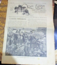 rivista ORE LIETE del 1/2/1915 TERREMOTO DI AVEZZANO