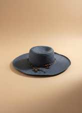 Cappello donna tesa larga blu