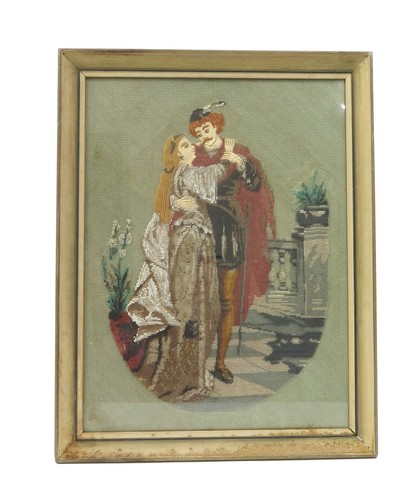 Fine antico ricamo crewel - , con
