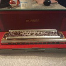 Hohner 270 Super Chromonica Note Armonica in D Ottone Acciaio Legno di Pero