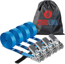 Cinghia Con Cricchetto Senza Gancio 25Mm 5M 800Dan, Chiusara a Strappo + Borsa |