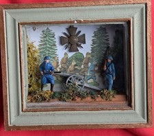 diorama Reliquaire Croix de Guerre 14 - 18 Soldat Médaille Décoration Militaria