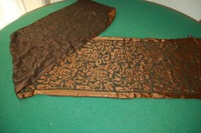 O.Y.,, Sciarpa donna, Velo nero Viscosa, Disegno floreale marrone Seta, usata