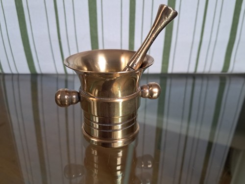 Mortaio con pestello - mortaio, ottone