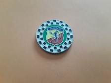 Stemma in zama cromata ABARTH a scacchi - Diametro 57 mm - CON ADESIVO 