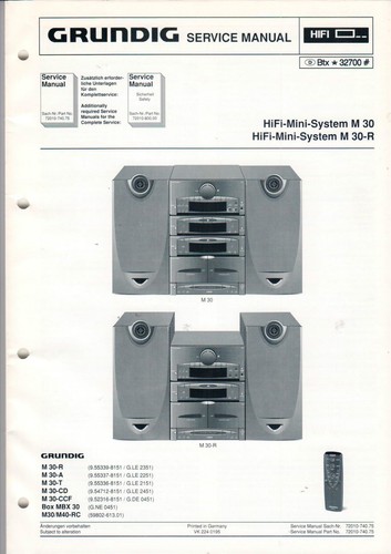 Grundig manuale servizio - manuale,