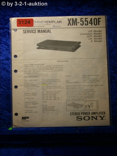 Sony service manual 5540f - sony, xm
