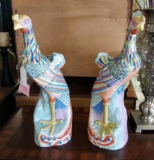 Coppia di fenici in porcellana