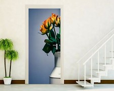 ADESIVI PORTE ADESIVO PORTA WALL STICKERS DECORAZIONE CASA ROSA ROSE  P07