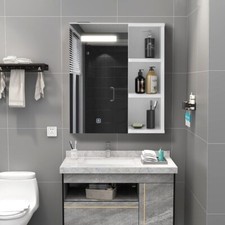 Armadio bagno bianco led