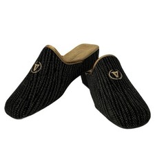 Ciabatte da donna Valleverde chiuse eleganti vintage nere oro 37 comode confort