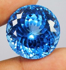 Pietra Preziosa Sciolta Naturale 71,40 Ct Fiordaliso Zaffiro Blu Taglio Tondo Certificata