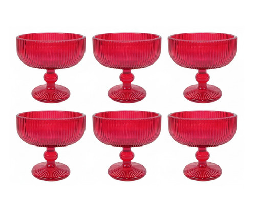 Set coppe vetro rosso - 6,