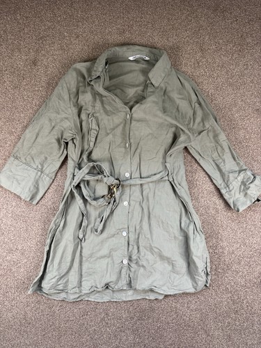 Camicia donna zara verde lino - verde,