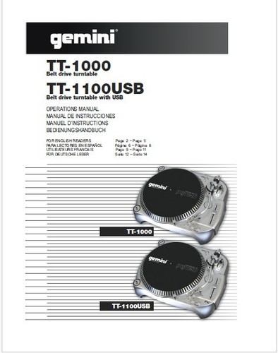 Gemini 1000 tt 1100usb - tt-1000,