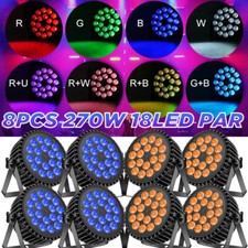 8pz 270W LED Par Faretto RGB 18 LED Faro DMX Luce di scena DJ Luce per feste