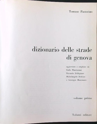 Dizionario delle strade - delle,