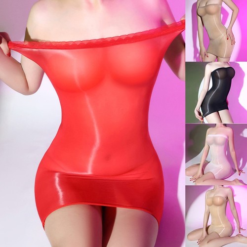 Abito pigiama sexy lucido tubo