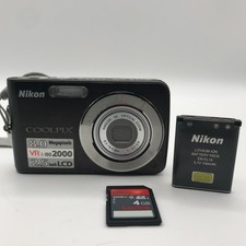 Nikon Coolpix S210 8.0MP Compact Digital Camera Black 4GB Sd Card Battery Tested