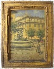 Ivan KARPOFF (Novecerkassk 1898-Milano 1970) Piazza Fontana a Milano anni '30