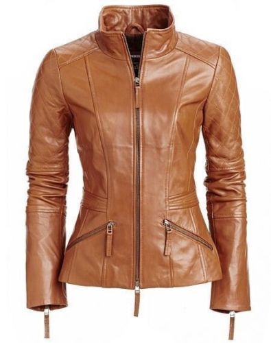 Giacca moto donna pelle vera - pelle,
