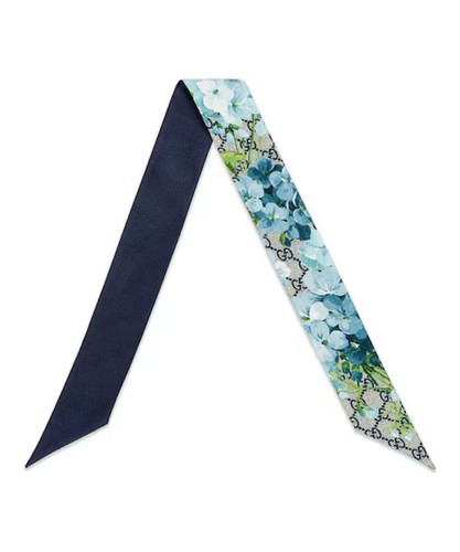 Sciarpa seta blu con - sciarpa,