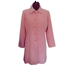 Cappotto donna Camomilla rosa con bottoni, collo con strass, manica lunga, tg 48