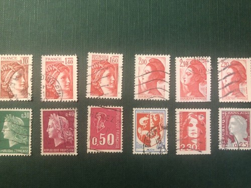 12francobolli rari francesi - n.12francobolli,