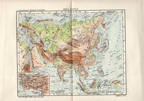 Carta geografica antica asia - geografica,