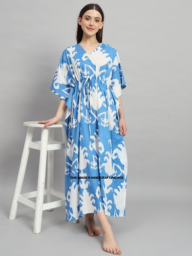 Indiano blu lungo ikat stampa - lungo,