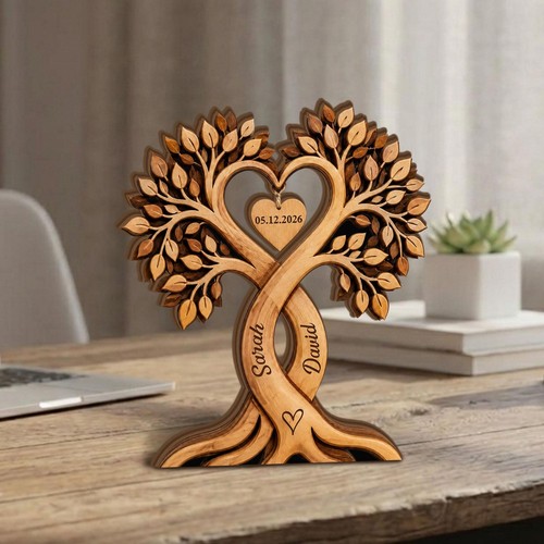 Personalized couple heart tree - personalized,