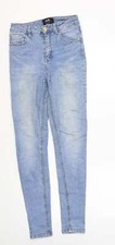 Jeans skinny da donna blu cotone taglia 8 L29 cerniera normale