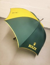 Ombrello ROLEX ☂️VINTAGE! verde/giallo con manico in legno