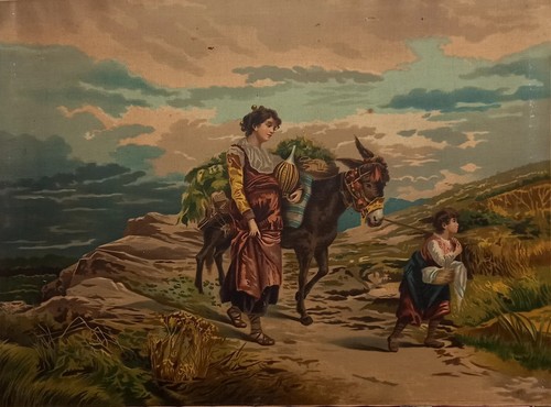 Quadro antico stampa su tela - su,
