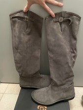 Stivali Alti Donna Color Grigio Scuro Numero 37 In Camoscio