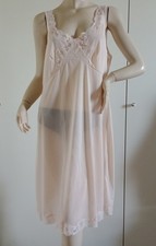 VINTAGE SOTTOVESTE NYLON PESCA TAGLIA 6 CON PIZZO SEXY LINGERIE LEGGI LE MISURE