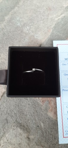 Anello solitario oro bianco - anello,