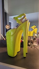 High heel shoes sandal tacco alto platform plateau zeppa Giallo neon 36 37