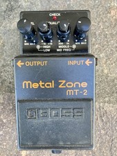 Vintage BOSS MT-2 Metal Zone (Silver Label) Guitar Effect Pedal - 1991 Serial