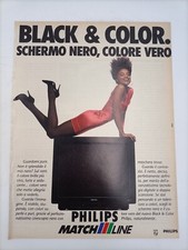 Clipping Ritaglio Pubblicità Adv 1990 PHILIPS MATCH LINE Colore Nero Colore Vero