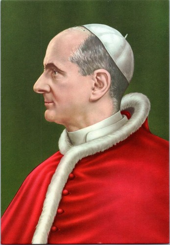 Cartolina epoca papa paolo - d'epoca,