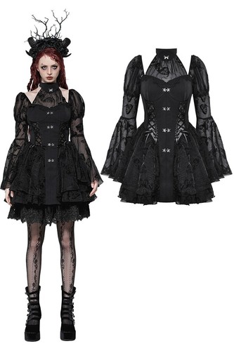 Abito corto donna nero gotico