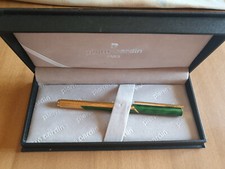 PENNA STILOGRAFICA PIERRE CARDIN VERDE DORATA PENNINO ORO 14 KT