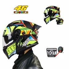 Casco Moto Valentino Rossi 46 Apribile Modulare MotoGp Grafica Certificato DOT