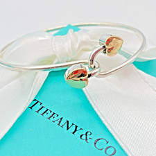 Bracciale Tiffany & Co doppio cuore gancio argento 6 3/4" 9,9 g